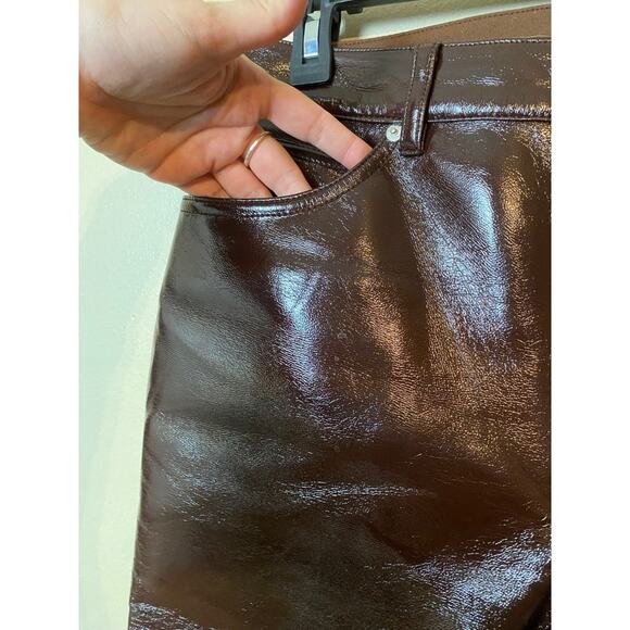 asos high waisted vinyl jeans 30x28 size 10 medium pants - Picture 3 of 5